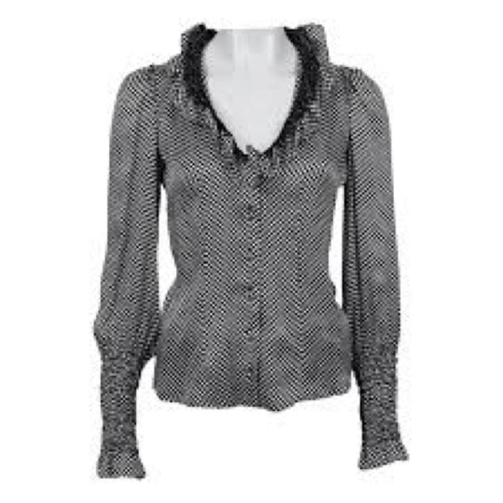 Alexander McQueen Silk Polka Dot Blouse 36